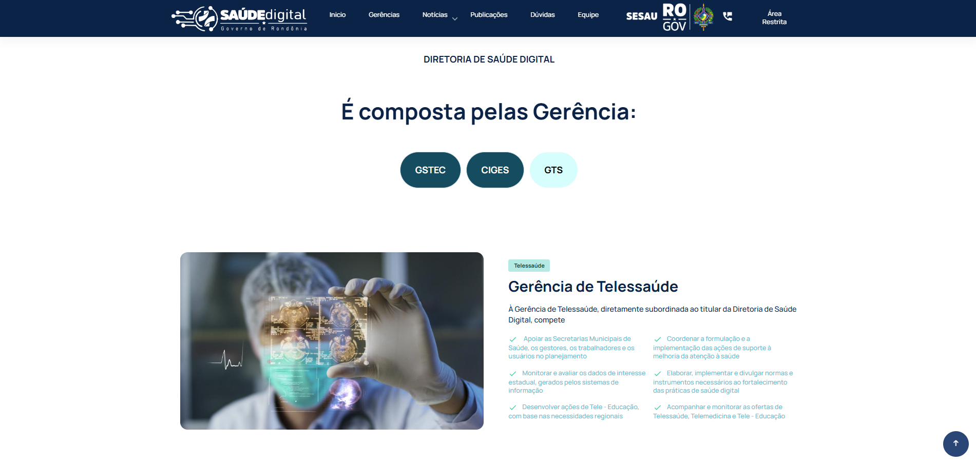 Portal Saúde Digital - Funcionalidades